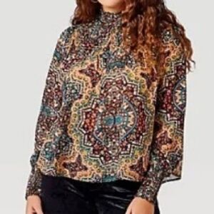 Wrangler Retro Paisley Boho Long Sleeve Blouse